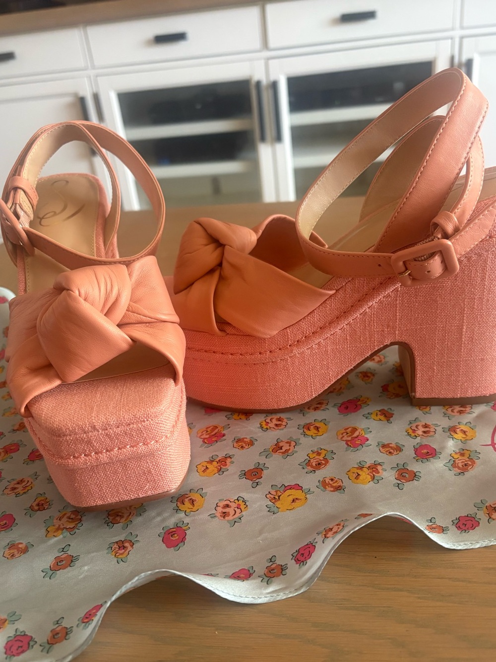 Sam Edelman Coral Knotted Platform Slingback Sandals EXCELLENT CONDITION 
7 1/2